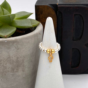 Edie’s Silver & Gold Cross Ring
