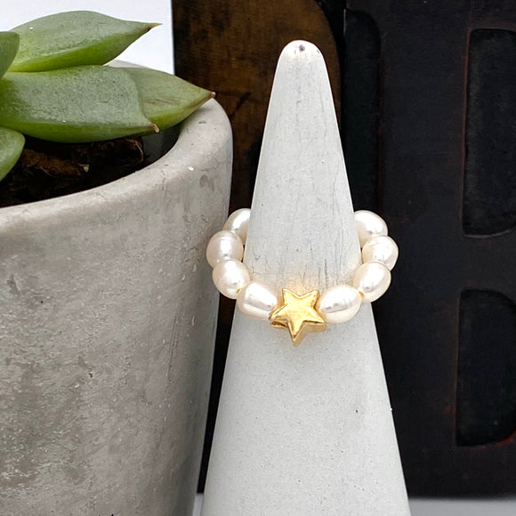 Eliza’s Pearl & Gold Star Ring